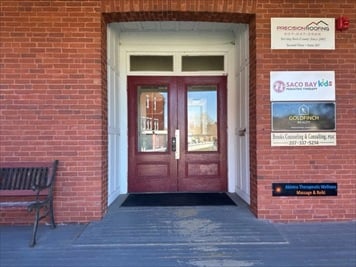 Outside front of building